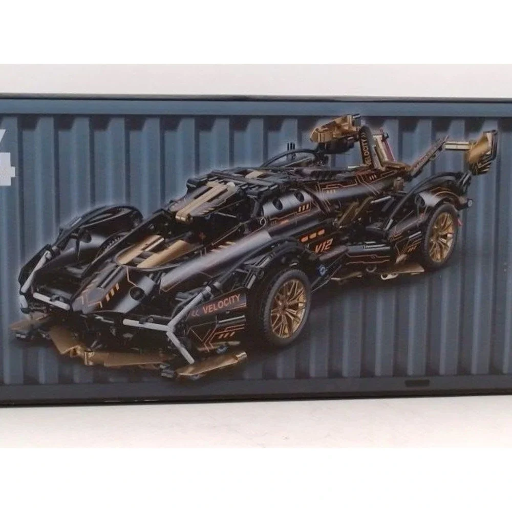 Building Blocks - 1:14 Scale V12 Technic Super Sports Car / Roadster, Black,BNIB